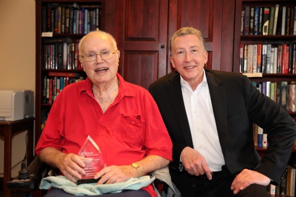 Rick Caldwell of SCADAware Gives Presentation at Award Ceremony for Dick Morley, the First Recipient of the CSIA Association’s Lifetime Achievement Award